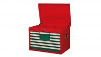 Nadstawka do wózka narzędziowego, liczba wyposażonych szuflad: 10, kolor: czerwony/zielony x szer.660mm x gł.456mm x wys.485mm