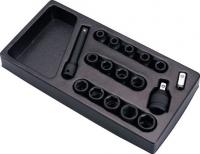 A set of impact sockets 1/2 with accessories (17 pcs) in wytłoczce