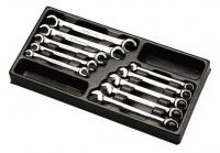 Key set of open and flat wrenches Ratchet wrenches (10 pcs) in wytłoczce