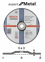 Bosch zakřivený brusný kotouč na kov 125X22X6 30 T BF, Balení 10 ks