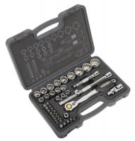 Sealey Total Drive Socket Set 1/2 with a set of screwdriver bits mixed, 42 pcs in a rugged carrying case.