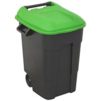 SEALEY Kosz na śmieci, 100L, zielona pokrywa