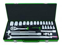 Toolbox TOPTUL combined half 24 pieces in a metal box