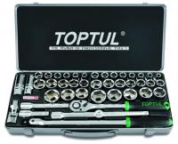 TOPTUL toolkit half 43 units, in metal box