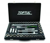TOPTUL toolkit half 46 pieces in a metal box, gloss finish
