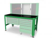 TOPTUL Workbench, size: 1560x710x827mm, with leveling feet (in the table does not include cabinet, trolley and cabinet shown in the photo)