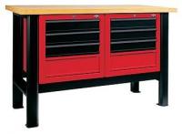 FAST 2szafkami Workbench with 4 drawer units, worktop covered with rubber