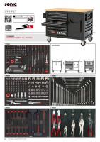 SONIC truck tool table (wooden top) 13 drawers with 289 tools (black)