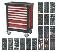 Sealey Tool trolley with 8-drawer equipment, 707 items, red (movie)