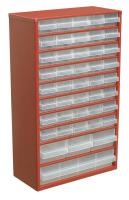 Sealey box with dividers, metal construction, 44 drawers.