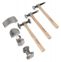 Sealey tin set, 7 piece, 4 anvils, 3 hammers