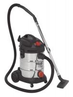 Sealey Vacuum wet and dry 1400W/230V 30l stainless steel container, AutoStart function