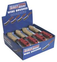 Sealey brass wire brush with plastic handle, package shows - 24 pcs