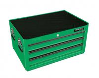 TOPTUL cabinet with black finish, the number of drawers: 3, green