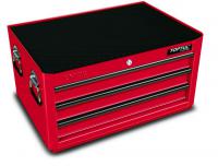 TOPTUL cabinet with black finish, the number of drawers: 3, red