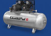 GUDEPOL industrial piston compressor, tank 500l, efficiency 900l/min, max. 10bar pressure, engine power 5.5 kW, indirect drive, power supply 400V, HEAVY DUTY