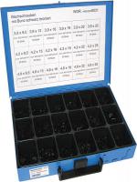 Sada šroubů DIN7981 s podložkou, černý pozink, 18 přihrádek, 3,9x9,5 do 4,8x25; balení 800ks
