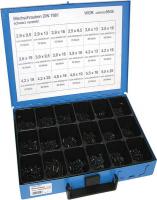 Zestaw blachowkrętów DIN7981, czarny ocynk, 18 komorowy, 720 szt., 2,9x9,5 do 5,5x25