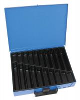 Kufr s šuplíky, 20 přihrádek, kov, modrá