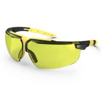 Okulary ochronne z zausznikami uvex i-3, UV 400, kolor szybek: bursztynowy, normy: EN 166; EN 170, kolor: Antracytowy/Żółty